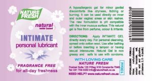 Intimate Personal Lubricant Fragrance Free-