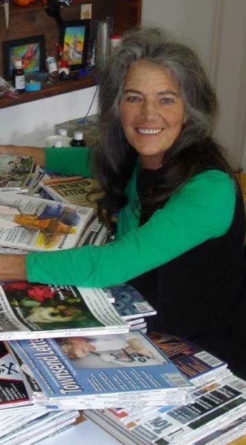 Sue at her desk